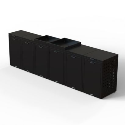 Kliko ombouw 240 Liter - 2 stuks GRAFIET ZWART met vaste deksel