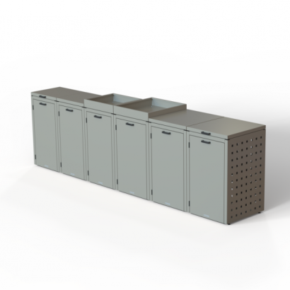 Kliko ombouw 240 Liter - 3 stuks TAUPE met klep