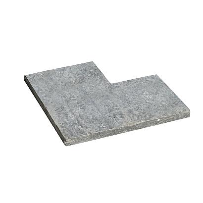 Pacific Black strook gevlamd & geborsteld hoekstuk 50/30x3 cm.