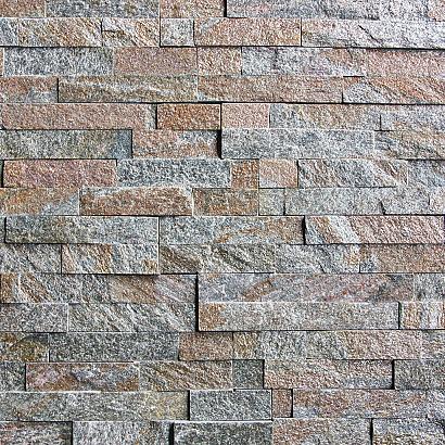 Green Quartzite steenstrip eind/hoekstuk 45/15x15x1-2,5 cm.