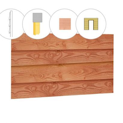 Zweeds rabat douglas enkelzijdige wand B, tbv enkele deur, 228,5 x 224 cm, onbehandeld