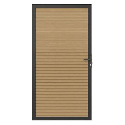 NewTechWood co-extrusie composiet deur in aluminium frame, horizontaal triple, 100 x 195 cm, Red Cedar.