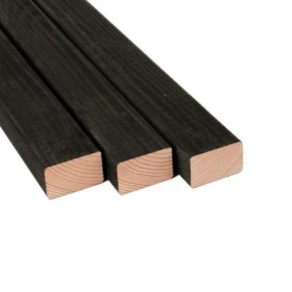 Douglas geschaafde regel 4,5 x 7,0 x 400 cm, zwart gedompeld.