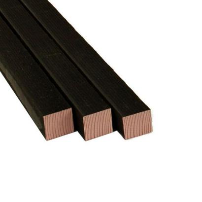 Douglas geschaafde paal 6,5 x 6,5 x 300 cm, zwart gespoten.