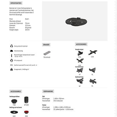 Comfort bovenplaat C-clip voor structusol profiel