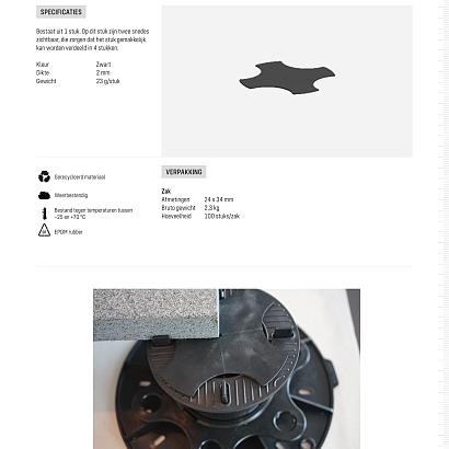 Passtuk 2 mm van EPDM rubber