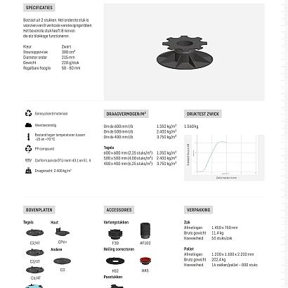 Comfort stelvoet PV5-8 bereik 5 - 8 cm