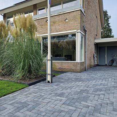 Longstone opritsteen 7 cm grijs/zwart