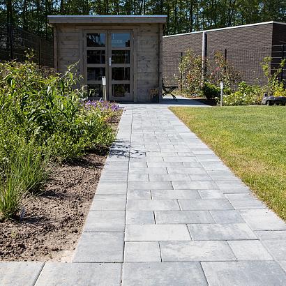 Straksteen 20x30x5 cm grijs/zwart