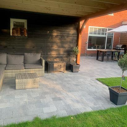 Straksteen 20x30x5 cm grijs/zwart