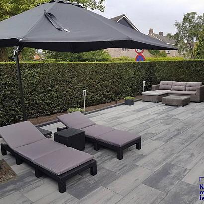 Patio square 40x80x5 cm nero/grey