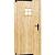 Vuren dichte enkele deur met ruitje 90x201 cm, rechtsdraaiend, zwarte hengen, zwart beslag, onbehandeld.