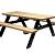 Picknicktafel Easy, 40 mm dik, bladmaat 180 x 70 cm, geïmpregneerd en zwart gedompeld.