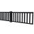 Hekwerk recht douglas type D, 328,5 x 73 cm, zwart geïmpregneerd.