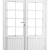Vuren dubbele 8-ruits deur inclusief kozijn, 168 x 201 cm, wit gespoten.