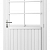 Vuren enkele 6-ruits deur extra breed inclusief kozijn, rechtsdraaiend, 112 x 201 cm, wit gespoten.