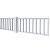 Hekwerk recht vuren type D, 328,5 x 73 cm, lichtgrijs gespoten.