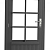 Vuren enkele 8-ruits deur inclusief kozijn, linksdraaiend, 90 x 201 cm, antraciet gespoten.