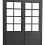 Vuren dubbele 8-ruits deur inclusief kozijn, 168 x 201 cm, antraciet gespoten.