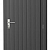 Vuren enkele dichte deur inclusief kozijn, rechtsdraaiend, 90 x 201 cm, antraciet gespoten.