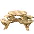 Kinderpicknicktafel rond Jimmy, doorsnede blad 63 cm, groen geïmpregneerd.