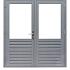 Hardhouten dubbele 1-ruits deur Prestige met dubbelglas, 202 x 221 cm, grijs gegrond.