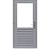 Hardhouten enkele 1-ruits deur Prestige met dubbelglas, linksdraaiend, 109 x 221 cm, grijs gegrond.