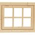 Vuren 6-ruits uitzetraam, 89,9 x 70,3 cm, onbehandeld.