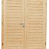 Vuren dubbele dichte opdekdeur met 5-puntssluiting, 168 x 201 cm, onbehandeld.