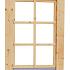 Vuren draai-kiepraam met dubbelglas, 84,4 x 120,4 cm, onbehandeld.