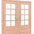 Douglas dubbele 8-ruits deur inclusief kozijn, 168 x 201 cm, kleurloos geïmpregneerd.