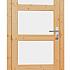 Vuren enkele 4-ruits deur inclusief kozijn, linksdraaiend, 90 x 201 cm, onbehandeld.