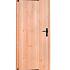 Douglas dichte enkele deur 90x201 cm, linksdraaiend, zwarte hengen, zwart beslag, onbehandeld.