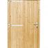 Vuren enkele deur inclusief kozijn extra breed en hoog, rechtsdraaiend, 119 x 209 cm, onbehandeld.