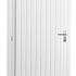 Vuren enkele dichte deur extra breed inclusief kozijn, linksdraaiend, 112 x 201 cm, wit gespoten.