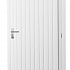 Vuren enkele dichte deur extra breed inclusief kozijn, rechtsdraaiend, 112 x 201 cm, wit gespoten.