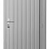 Vuren enkele dichte deur inclusief kozijn, rechtsdraaiend, 90 x 201 cm, lichtgrijs gespoten.