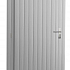 Vuren enkele dichte deur extra breed inclusief kozijn, linksdraaiend, 112 x 201 cm, lichtgrijs gespoten.