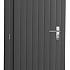 Vuren enkele dichte deur inclusief kozijn, linksdraaiend, 90 x 201 cm, antraciet gespoten.