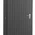 Vuren enkele dichte deur extra breed inclusief kozijn, linksdraaiend, 112 x 201 cm, antraciet gespoten.