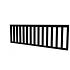 Hekwerk recht vuren type B, 228,5 x 73 cm, zwart gespoten.
