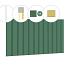 Rhombusprofiel plankenset vuren bij zijwand C, breedte 278,5 cm, jungle groen gespoten.