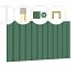 Rhombusprofiel plankenset vuren bij voorwand C, t.b.v. dubbele deur, 278,5 x 285 cm, jungle groen gespoten.