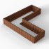 Plantenbak Module+ Corten 270x270x42 cm (90cm diep)