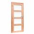 Links draaiende enkele deur | 4-ruits | Melkglas | 90x201 cm (bxh)